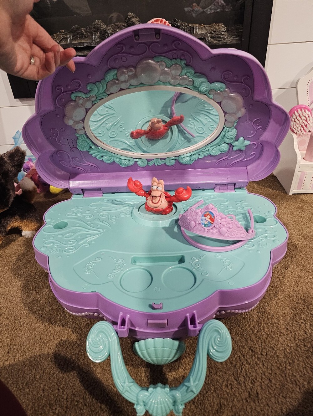 Disney Purple & Teal Seashell Vanity Playset with Sebastian Figure